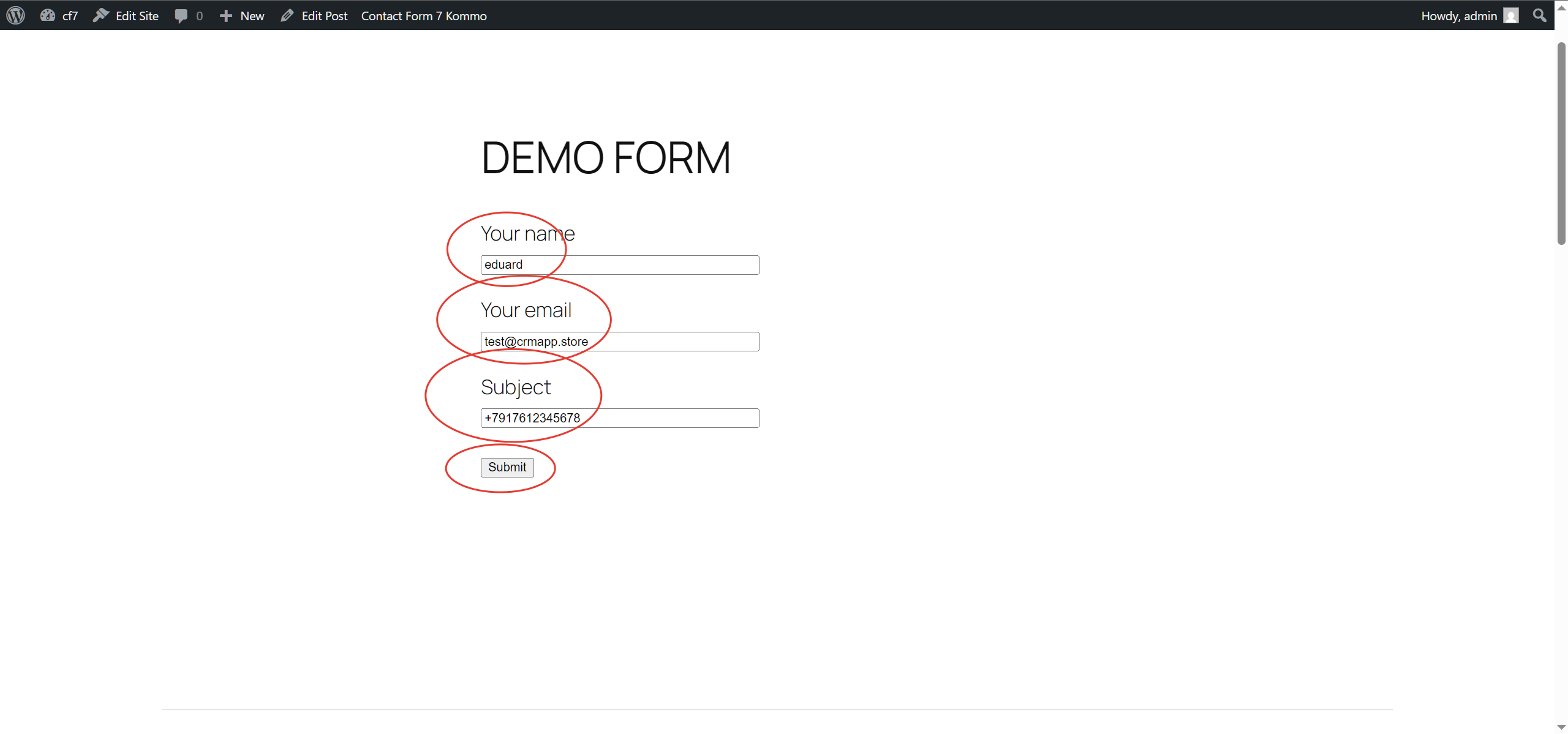 Contact Form 7 Wordpress integration with the Kommo