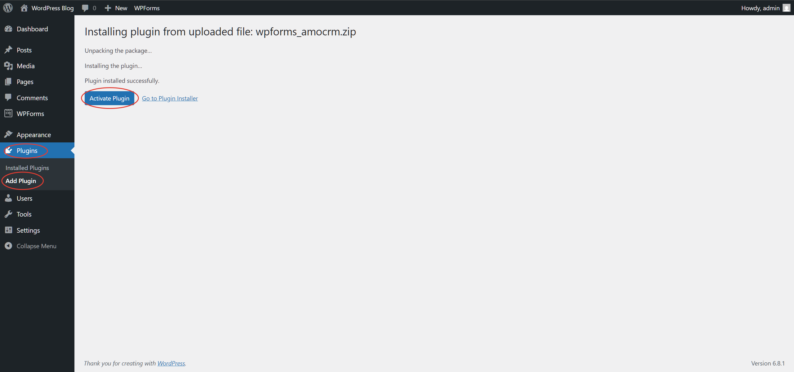 WpForms Wordpress integration with the Kommo
